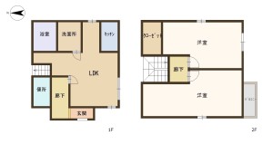 南河瀬戸建て　間取図