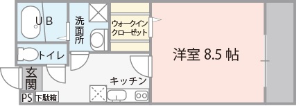 デルソーレ城町　1K(101・103)
