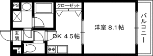 トリプル12　103号室　間取り図